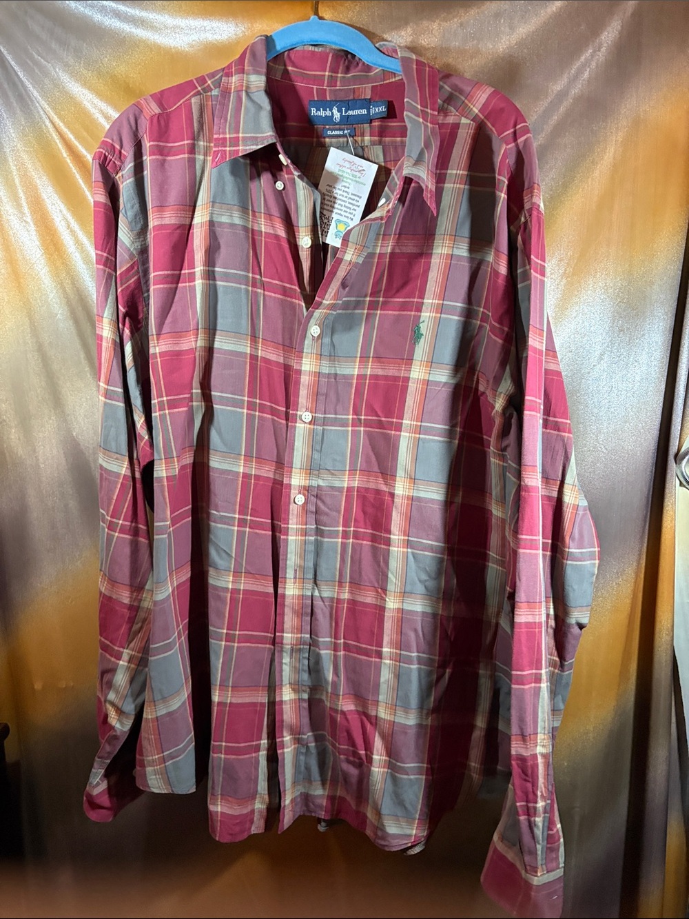 Ralph Lauren blue label Red Plaid Button-Down Shirt XXL